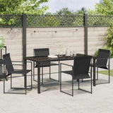 Garden Dining Set 5 pcs Black Textilene & & Powder-coated steel 3379343