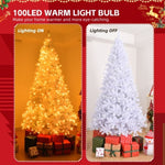 ZNTS 6 FT Artificial Christmas Tree with DIY 100 Warm Lights Battery Operated, 800 Branch Tips and Sturdy 68639599