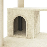 Cat Tree with Sisal Scratching Posts Cream 183 cm 171482