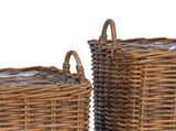 Planter Basket with Storage 2 pcs Brown Lacak Rattan 42020970