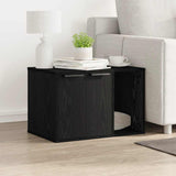 Cat Litter Box Enclosure Black Oak 60x40x40 cm Engineered Wood 865986