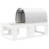 Bed Frame with Tunnel with Shelf 3 pcs White Engineered Wood 3423623