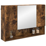 Mirror Cabinet Smoked Oak 80 x 17 x 55 cm Engineered Wood 883359