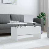 Coffee Table High Gloss White 102x50,5x46,5 cm Engineered Wood 809725