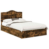 Storage Bed with Drawer Smoked Oak 120 x 190 cm Engineered Wood 3413531