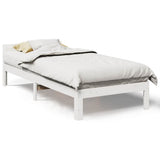 Bed Frame without Mattress White 90x200 cm Solid Wood Pine 859233