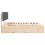 Bed Frame with Upholstered Headboard Light Grey 200 x 200 cm 3398209