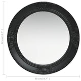 Wall Mirror Baroque Style 50 cm Black 320347