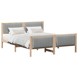 Bed frame Brown and light grey 150 x 200 cm Solid pine wood 3394313