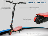 Foldable Electric Scooter, with LED Headlights, for Ages 7-14 Years, Red T3398P376750