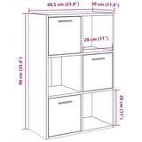 Bookshelf Artisan Oak 60.5x30x90 cm Engineered Wood 855971
