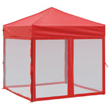Folding Party Tent with Sidewalls Red 2x2 m 93513