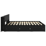 Bed Frame with Storage Black 200 x 200 cm Engineered Wood 3433985