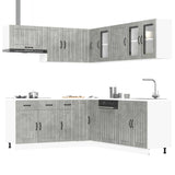 11 Piece Kitchen Cabinet Set "Lucca" Concrete Grey Engineered Wood 3314925
