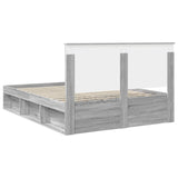Bed Frame Grey Sonoma 150 x 200 cm Solid Pine Wood 3410997