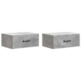 Wall-Mounted Bedside Cabinet with Drawer 2 pcs Concrete Grey 898622