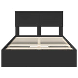 Storage Bed with Headboard Black 135 x 190 cm Engineered Wood 3408467