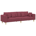 Fabric Sofa with Cushion Wine Red 208 cm Fabric 3335146