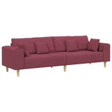 Fabric Sofa with Cushion Wine Red 208 cm Fabric 3335146