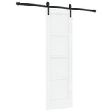 Sliding Door 61 x 198.5 cm Engineered Wood White and Black 3449878
