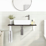 Basin Shelf Wall Mounted Steel and Solid Wood Oak 3302584