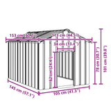 Dog House with Roof 113x153x101 cm Galvanised Steel 4100919