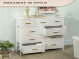 Chest of Drawers with 9 Fabric Drawers, Boucle Storage Organiser with Steel Frame, Fabric Dresser T3398P330467