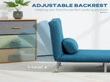 Single Linen-Look Sleeper Chair - Blue T3398P328303