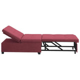 Sofa Bed Wine Red 194 x 50 x 82 cm Plywood 42008585