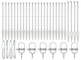 Ground Spike Fence Post 26 pcs Silver Powder-Coated Steel 3350211