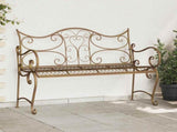 Garden Bench 2-Seater 114 x 56.5 x 90 cm Steel Antique Brown 42029539