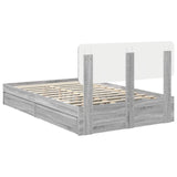 Storage Bed Grey Sonoma 135 x 190 cm Engineered Wood 3412288