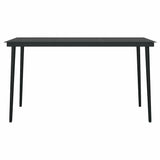 5 Piece Garden Dining Set Black Poly Rattan Glass 3334438