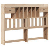 ZNTS Bookcase Bed without Mattress 140x200 cm Solid Wood Pine 3321834