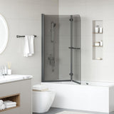 Shower Enclosure Dark Transparent 120 x 140 cm 42018546
