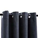 Blackout Curtains with Metal Rings 2 pcs Anthracite 140x245 cm 134460