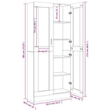 Vitrine Cabinet Smoked Oak 82.5x30.5x185 cm Engineered Wood 815621