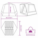 Camping Tent Cabin with Roof Green 420 x 420 x 227 cm Polyester 42001026