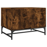 Coffee Table with Glass Doors Smoked Oak 68.5x50x50 cm 836543