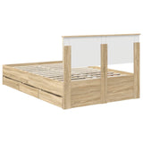 Bed Frame with Drawer Sonoma Oak 120 x 190 cm Engineer Wood 3408000