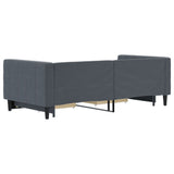 Daybed with Trundle&Drawers without Mattress Dark Grey 90x190 cm Single 3196786
