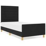 ZNTS Black Fabric Bed Frame 80x200 cm 3344608