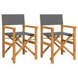 Folding Director's Chairs 2 pcs Grey Solid Wood Teak 4008513