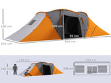 Large Camping Tent Tunnel Tent with 2 Bedroom and Living Area, 2000mm Waterproof, Portable with Bag T3398P349001