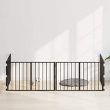 Dog Gate 4 pcs Black 100 x 60 cm Galvanised Steel 891997