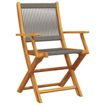 ZNTS 3 Piece Bistro Set Grey Polypropylene and Solid Wood 3281854
