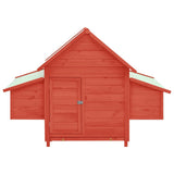 Chicken Coop Red and White 150x96x110 cm Solid Firwood 171462