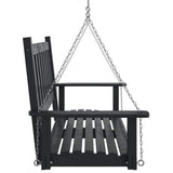 Garden Swing Bench with Metal Chains Black Solid Wood Fir 4008978