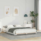 Bed Frame White 160 x 200 cm Solid Pine Wood 873065
