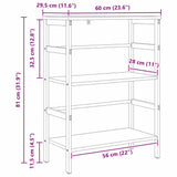 Bookshelf Smoked Oak 60 x 29.5 x 81 cm Engineered Wood 883918